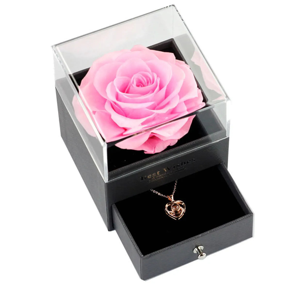 Preserved Rose Jewellery Box and Necklace Set