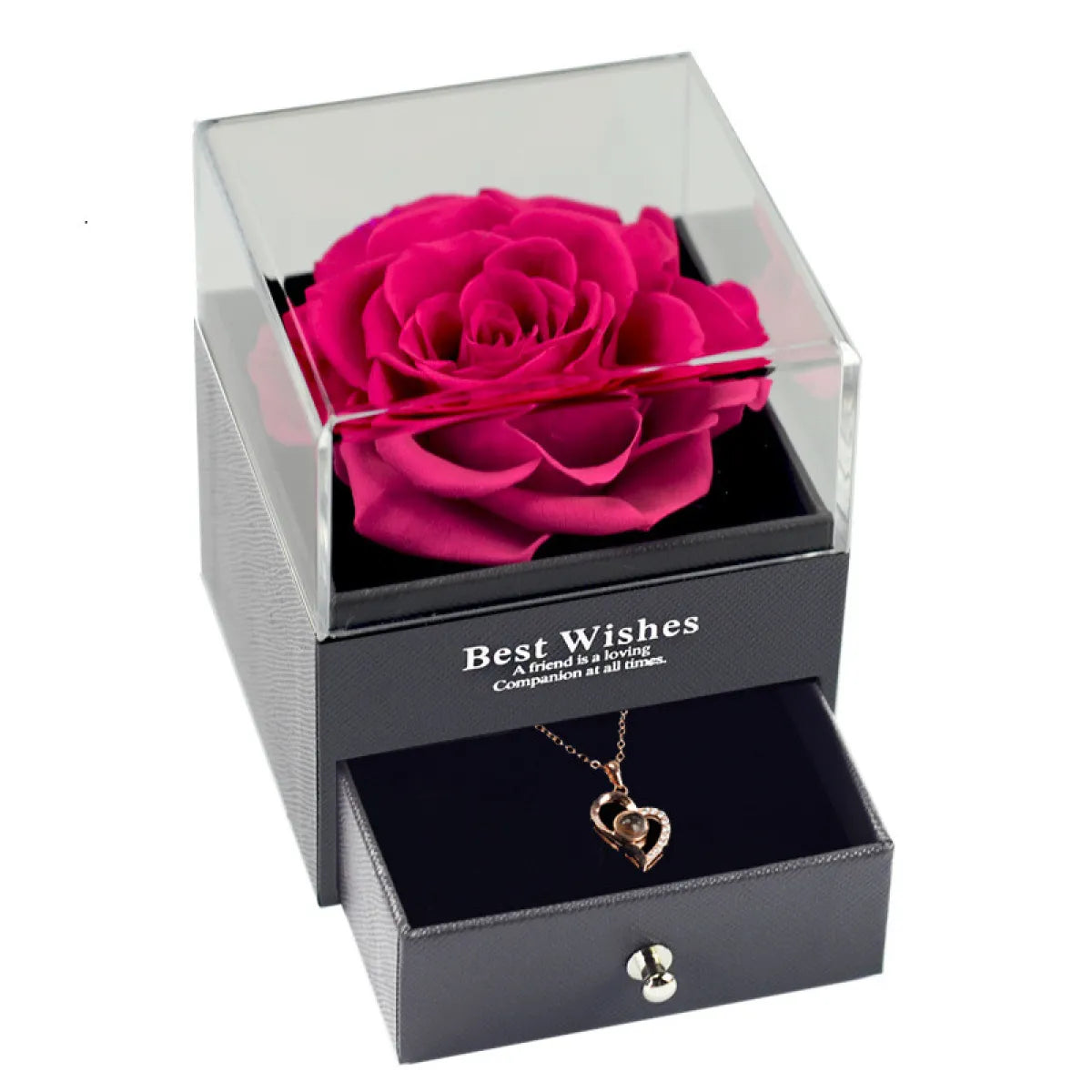 Preserved Rose Jewellery Box and Necklace Set
