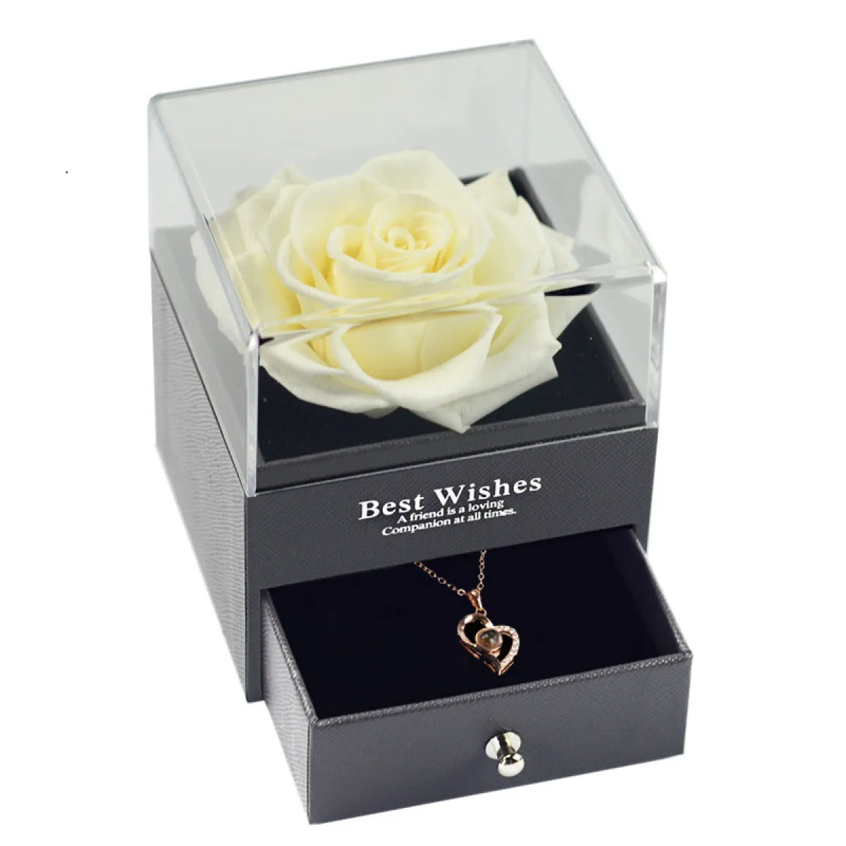 Preserved Rose Jewellery Box and Necklace Set