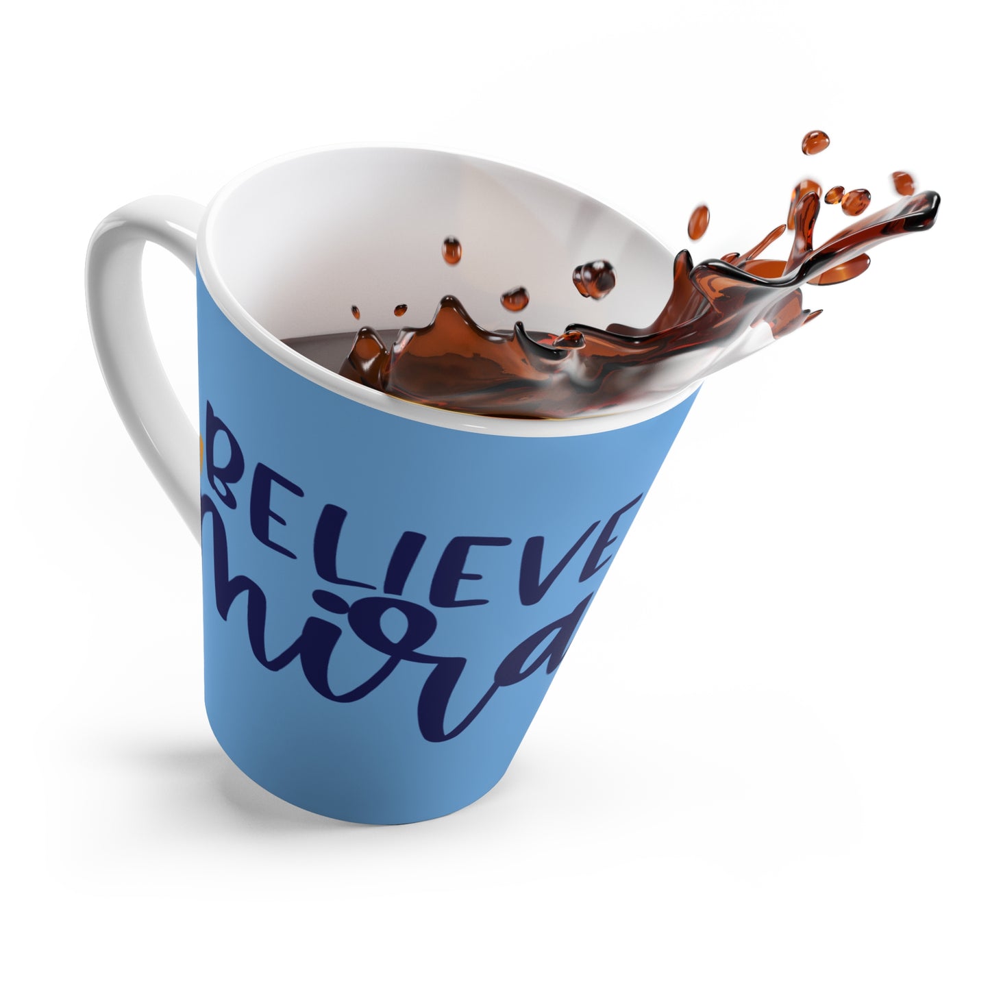 Blue Chanukah Latte Mug - Believe in Miracles
