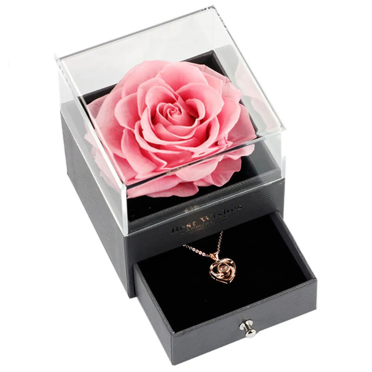 Preserved Rose Jewellery Box and Necklace Set