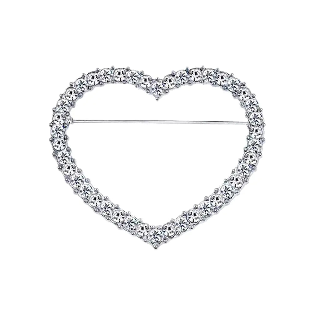 Heart-shaped Crystal Brooch