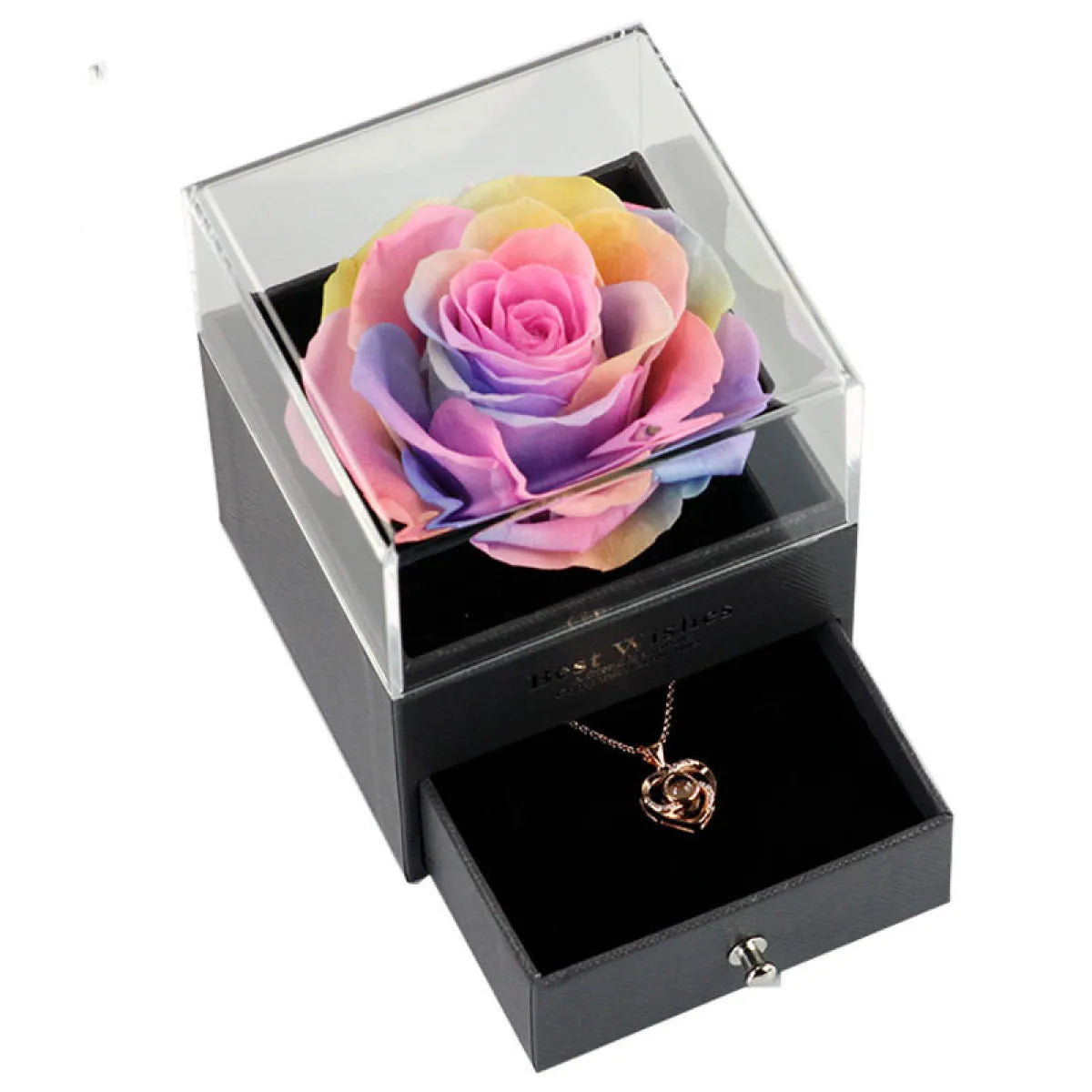 Preserved Rose Jewellery Box and Necklace Set