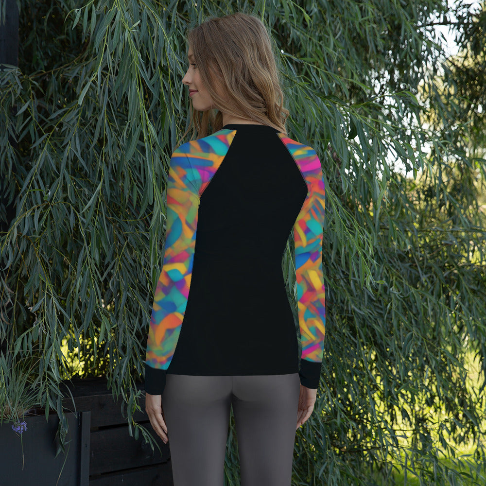 Swimwear - Black Women's Rash Guard