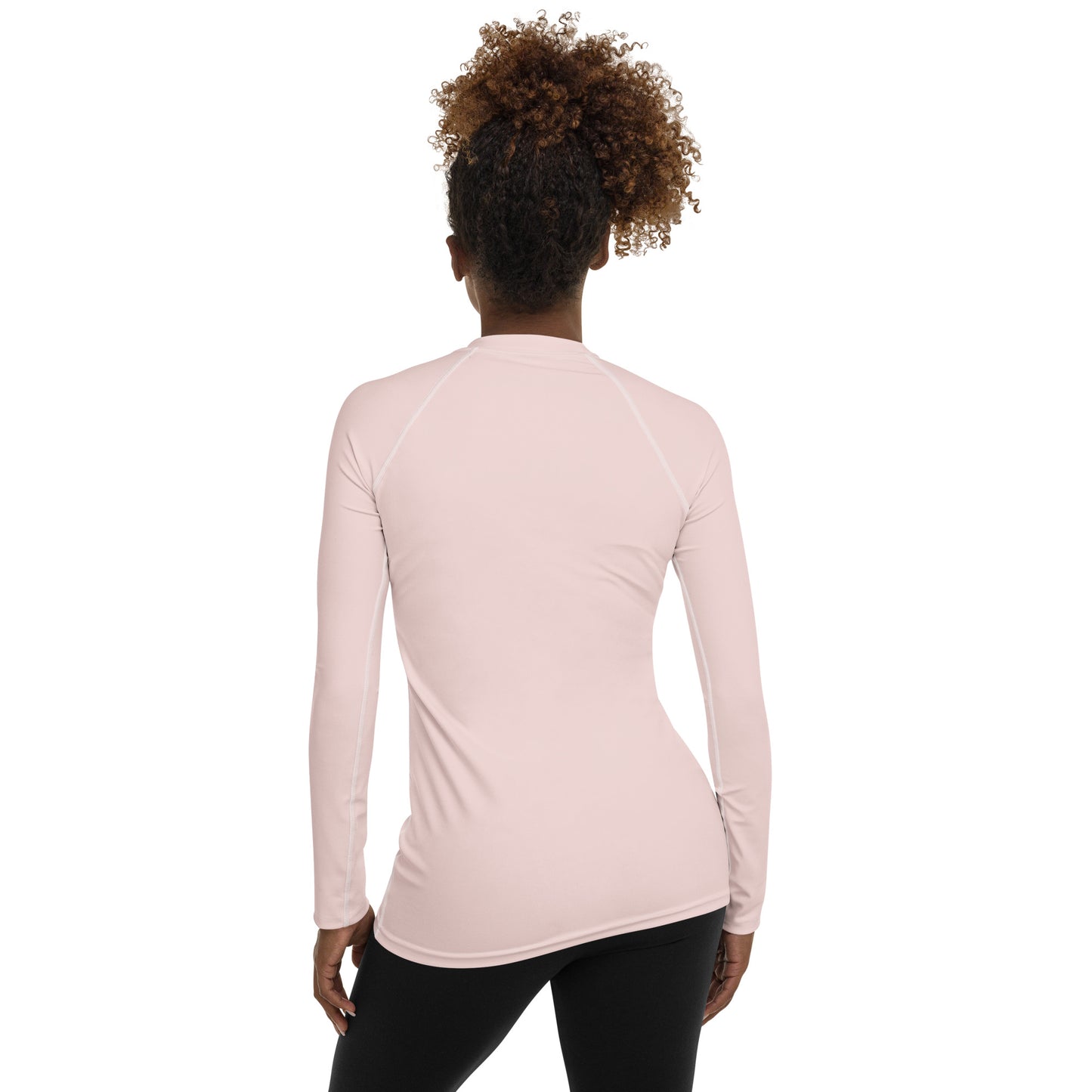 Swimwear - Pink Women's Rash Guard with Rose Detail