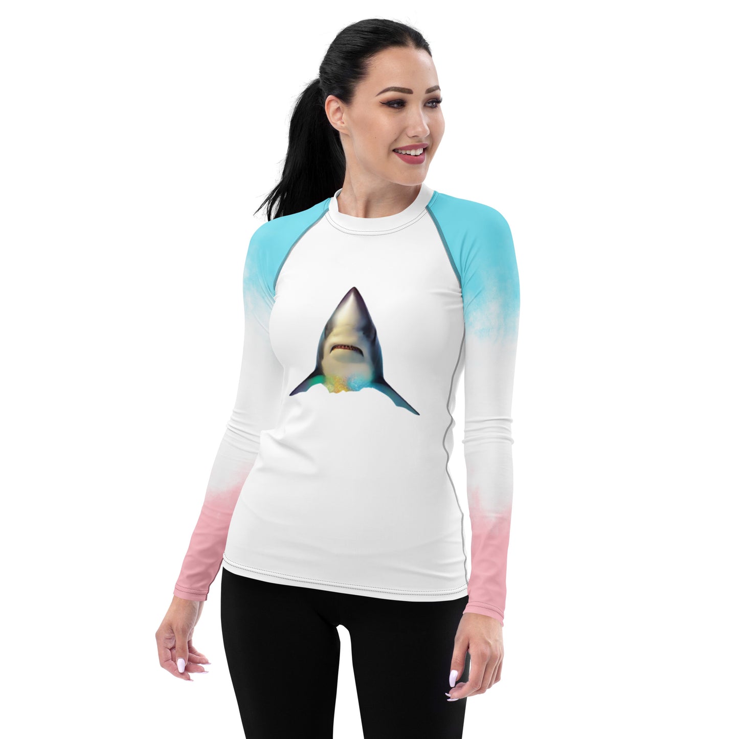 Swimwear - White/Tie-Dye Women's Rash Guard