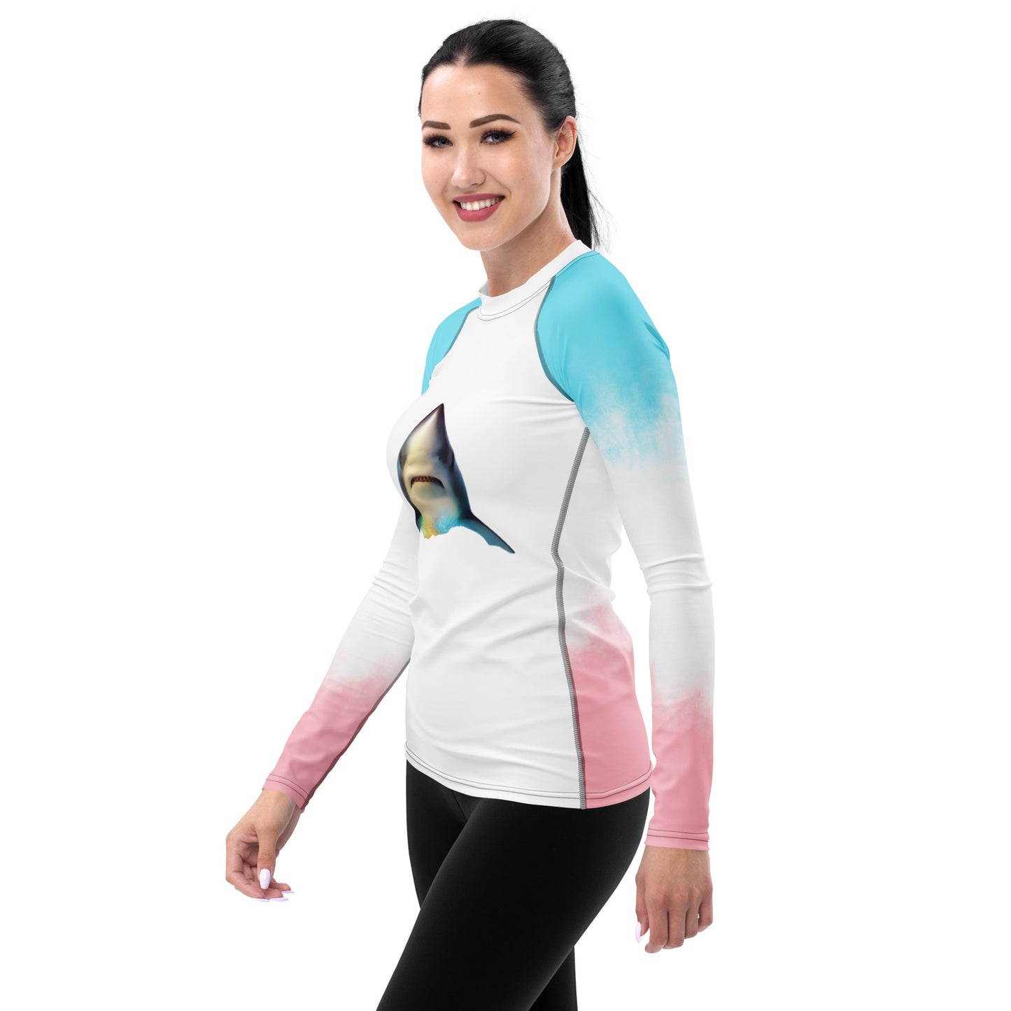 Swimwear - White/Tie-Dye Women's Rash Guard