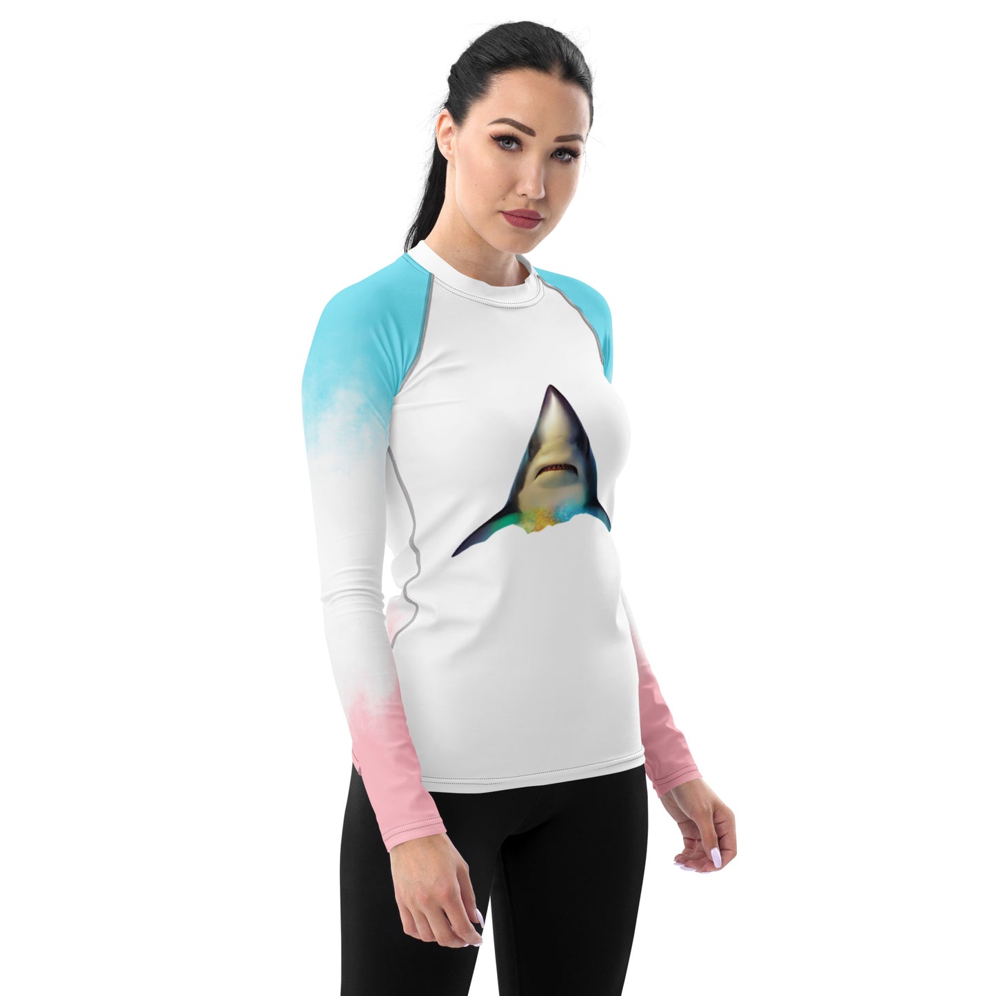 Swimwear - White/Tie-Dye Women's Rash Guard
