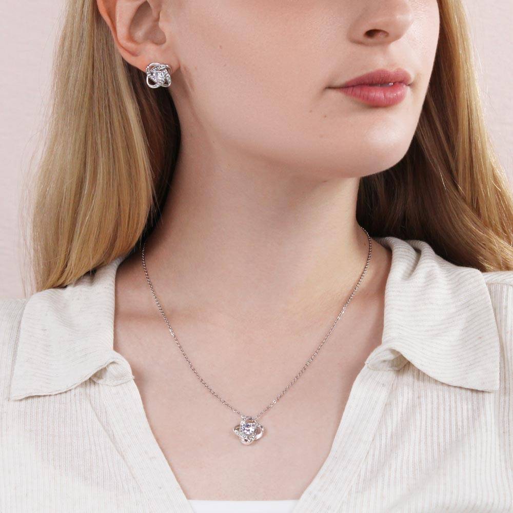 To My Mum - Love Knot Necklace and Earring Set