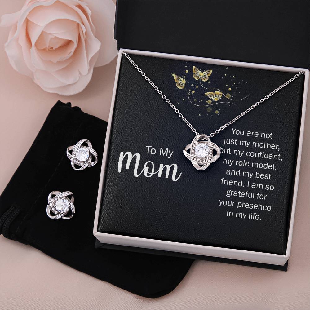 To My Mum - Love Knot Necklace and Earring Set
