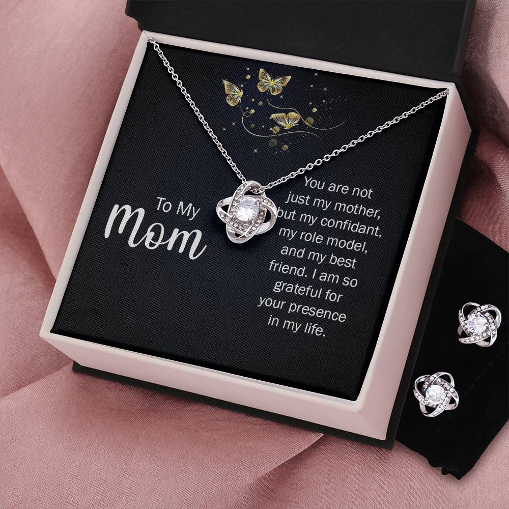 To My Mum - Love Knot Necklace and Earring Set