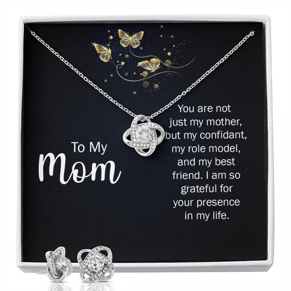 To My Mum - Love Knot Necklace and Earring Set