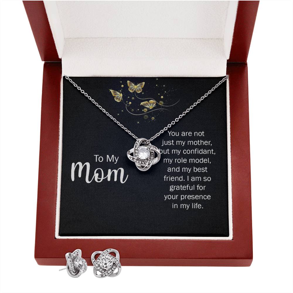 To My Mum - Love Knot Necklace and Earring Set