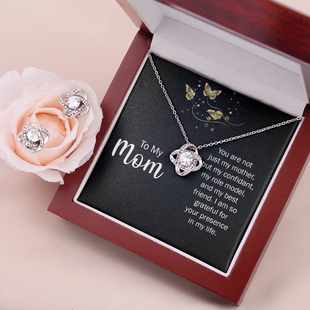 To My Mum - Love Knot Necklace and Earring Set