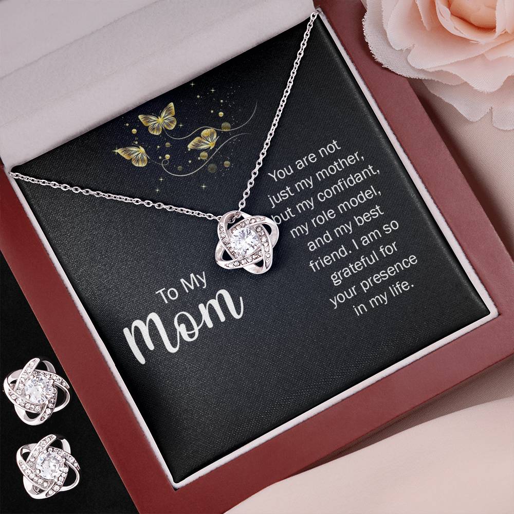 To My Mum - Love Knot Necklace and Earring Set