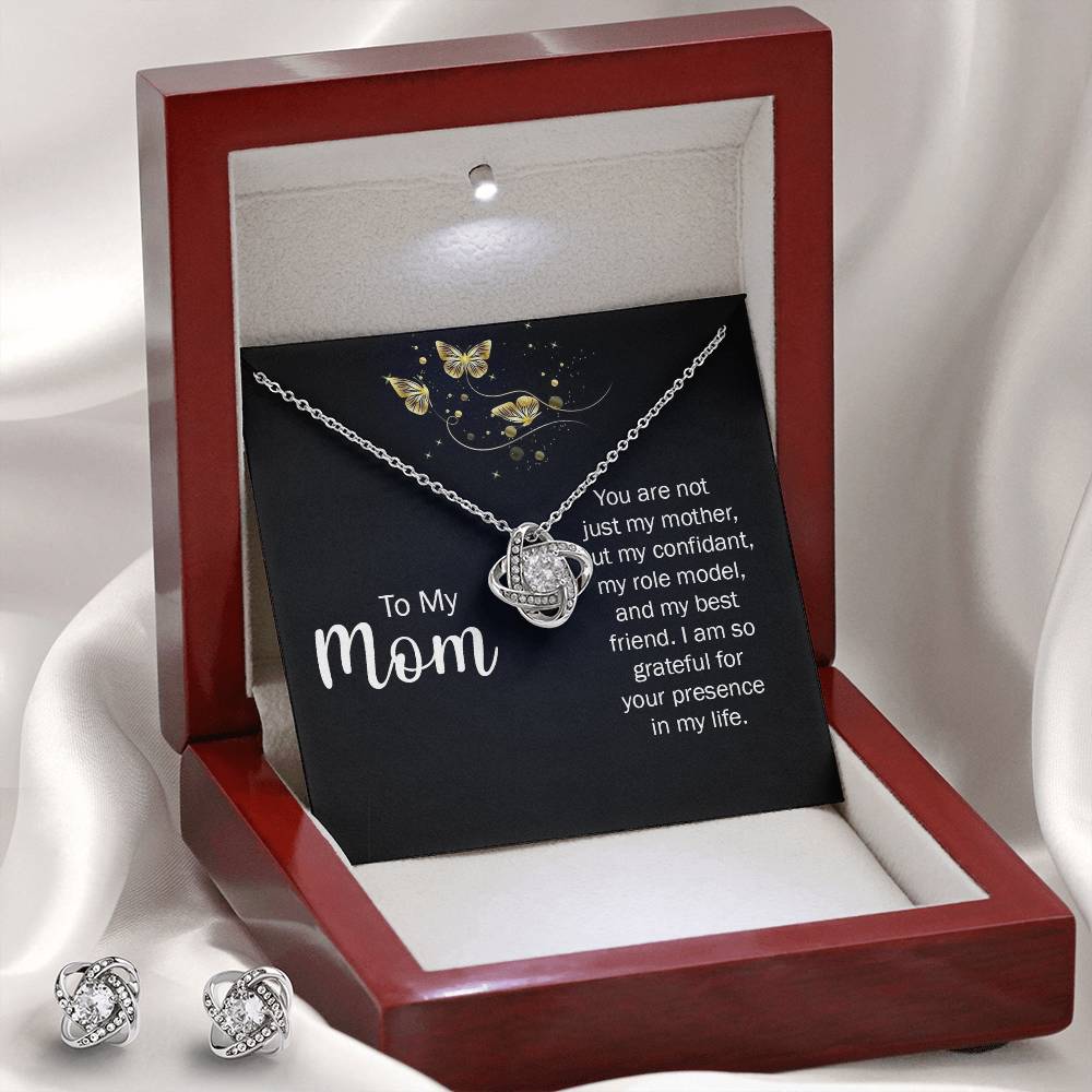To My Mum - Love Knot Necklace and Earring Set