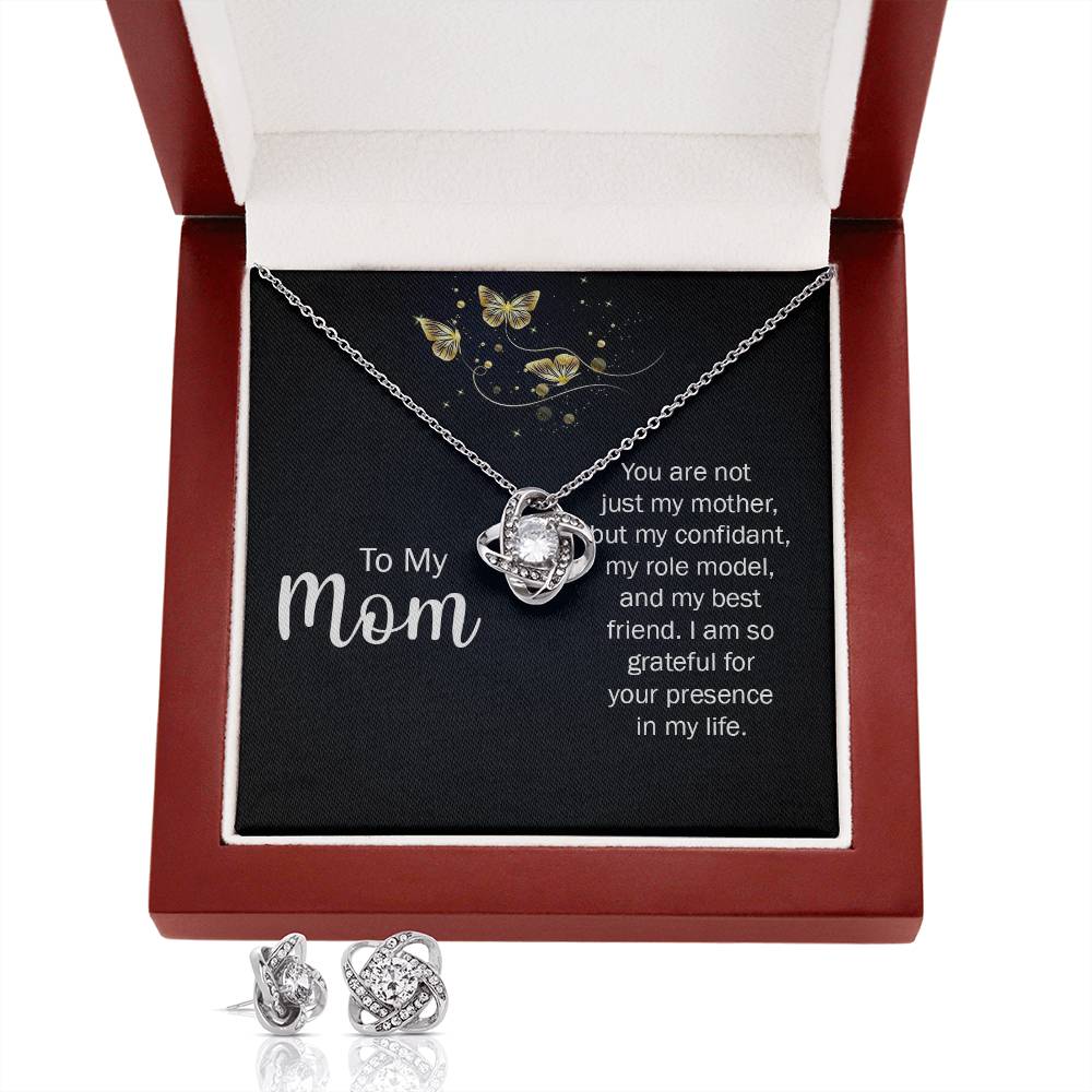 To My Mum - Love Knot Necklace and Earring Set
