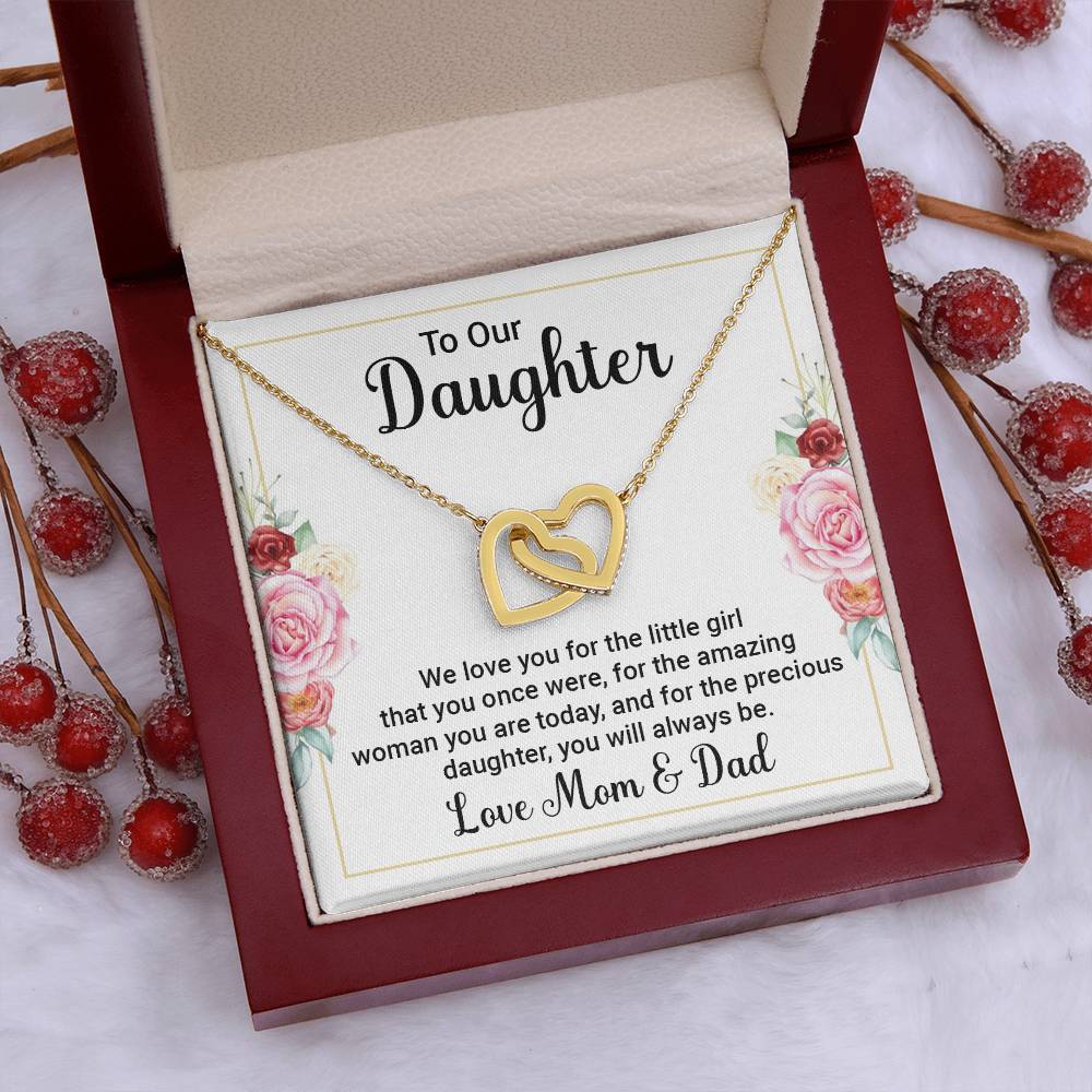 Daughter - Interlocking Hearts Necklace