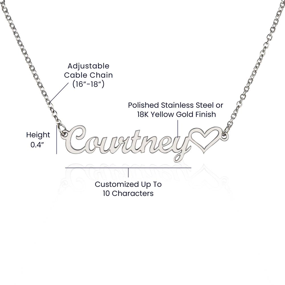 Name Necklace with heart detail for Mum