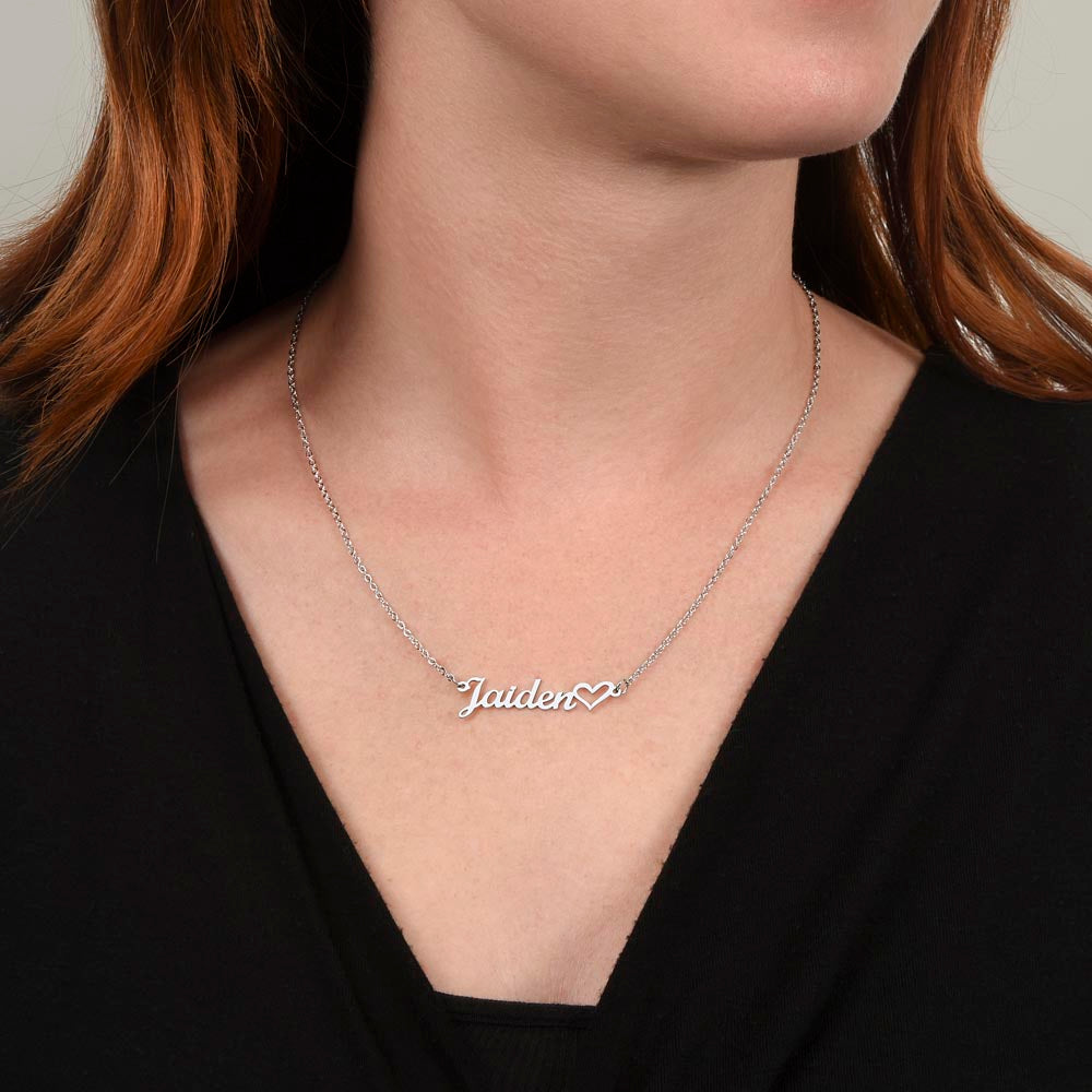 Name Necklace with heart detail for Mum