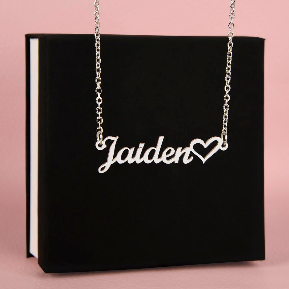 Name Necklace with heart detail for Mum