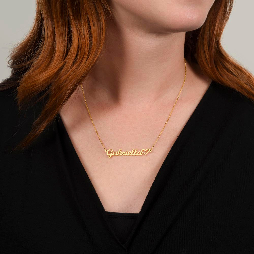 Name Necklace with heart detail for Mum