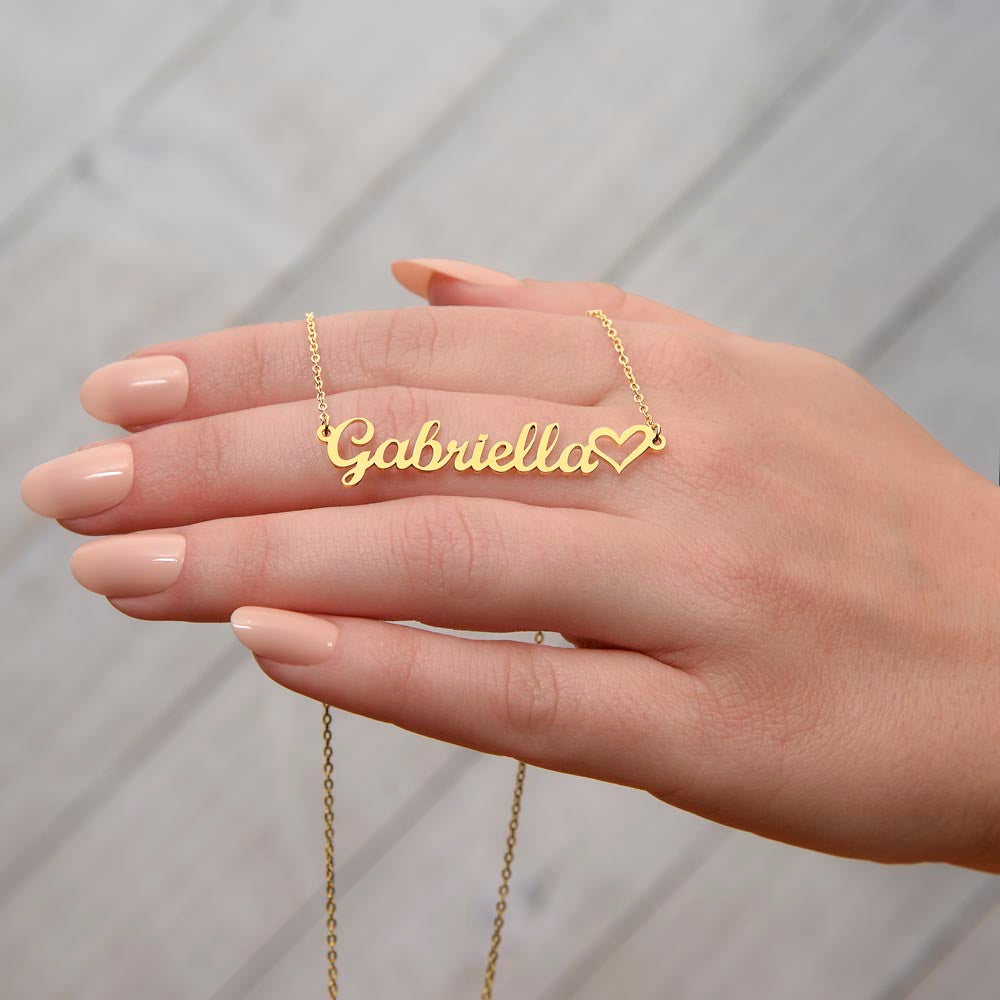 Name Necklace with heart detail for Mum
