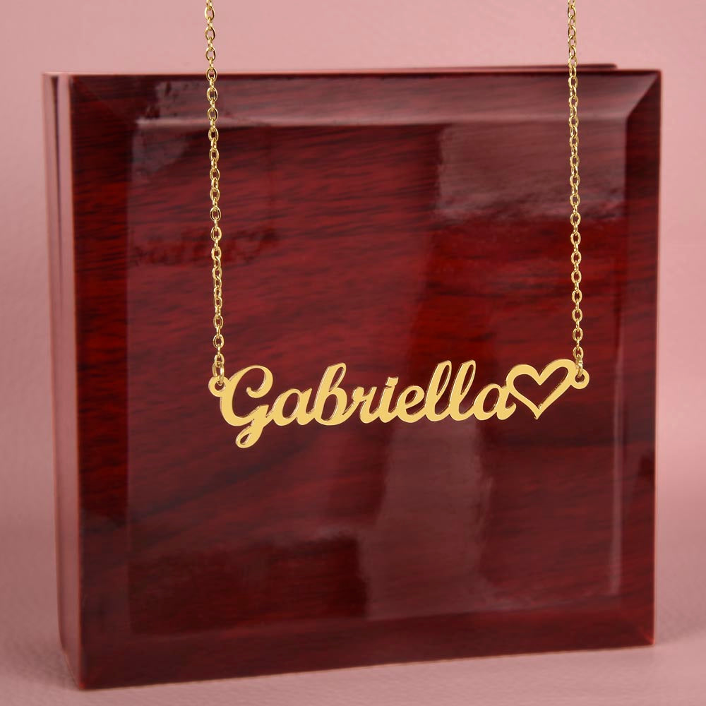 Name Necklace with heart detail for Mum