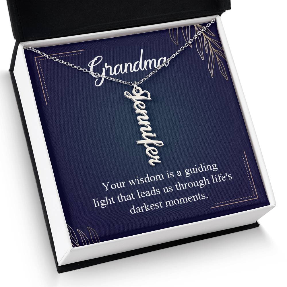To Grandma - Vertical Name Necklace