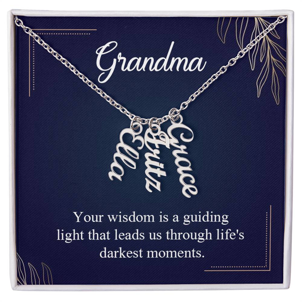 To Grandma - Vertical Name Necklace