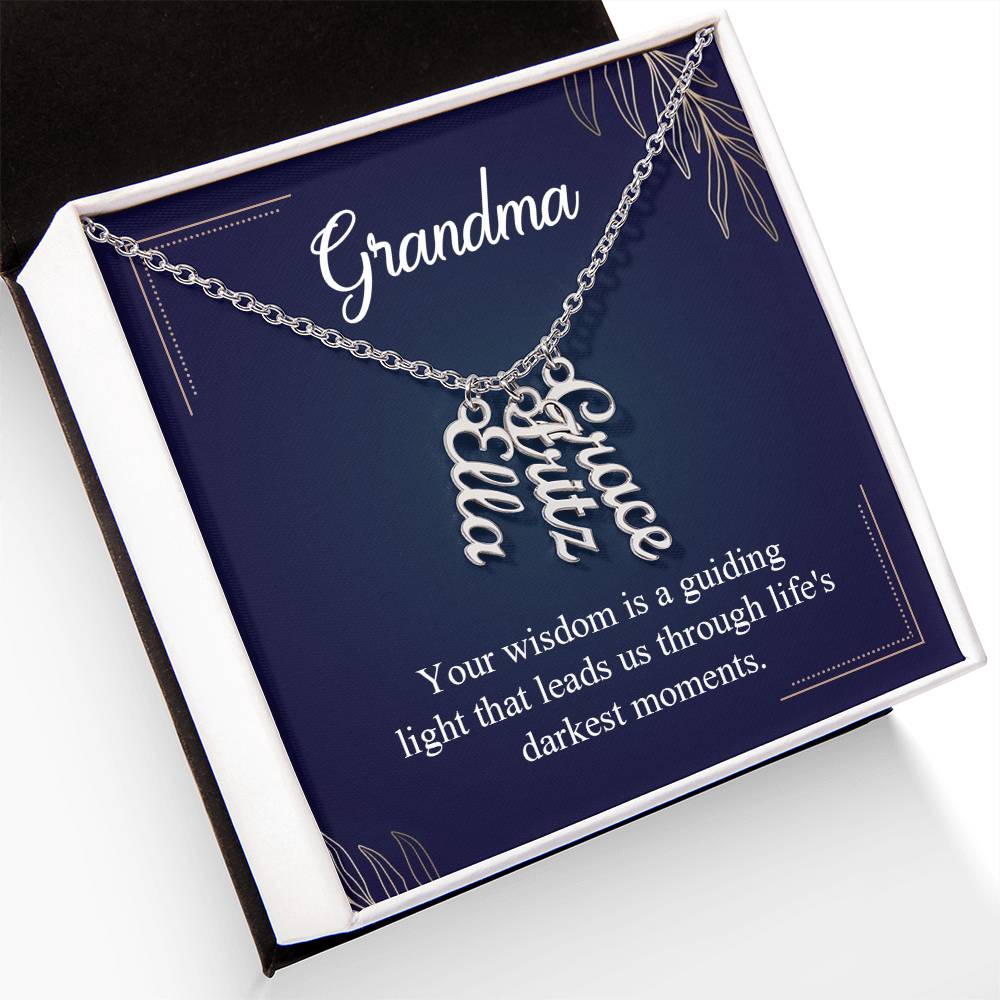 To Grandma - Vertical Name Necklace