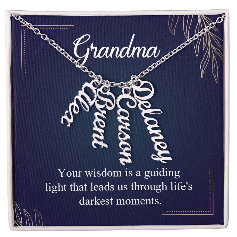 To Grandma - Vertical Name Necklace