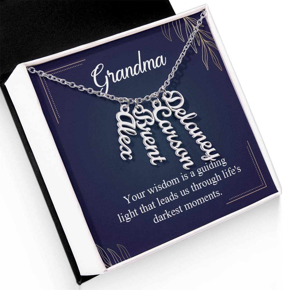 To Grandma - Vertical Name Necklace