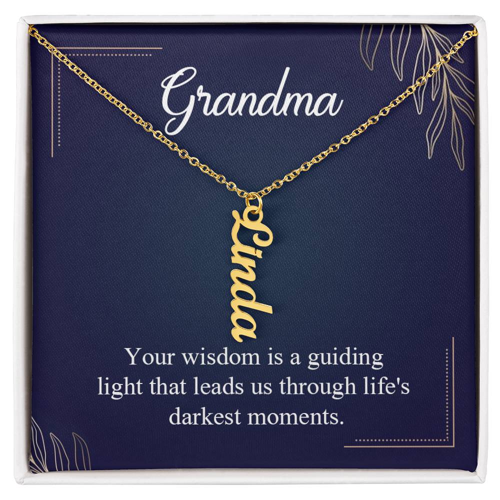 To Grandma - Vertical Name Necklace