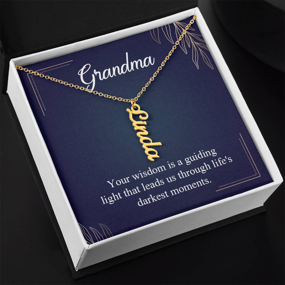 To Grandma - Vertical Name Necklace