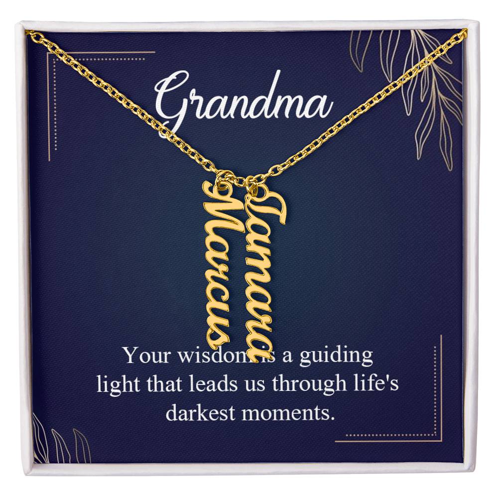 To Grandma - Vertical Name Necklace