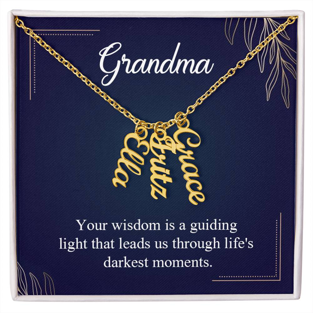To Grandma - Vertical Name Necklace