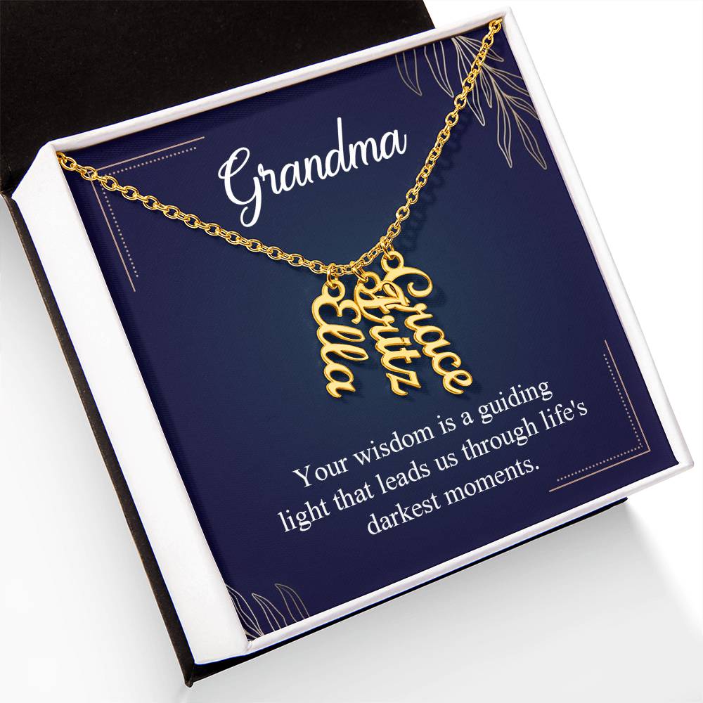 To Grandma - Vertical Name Necklace