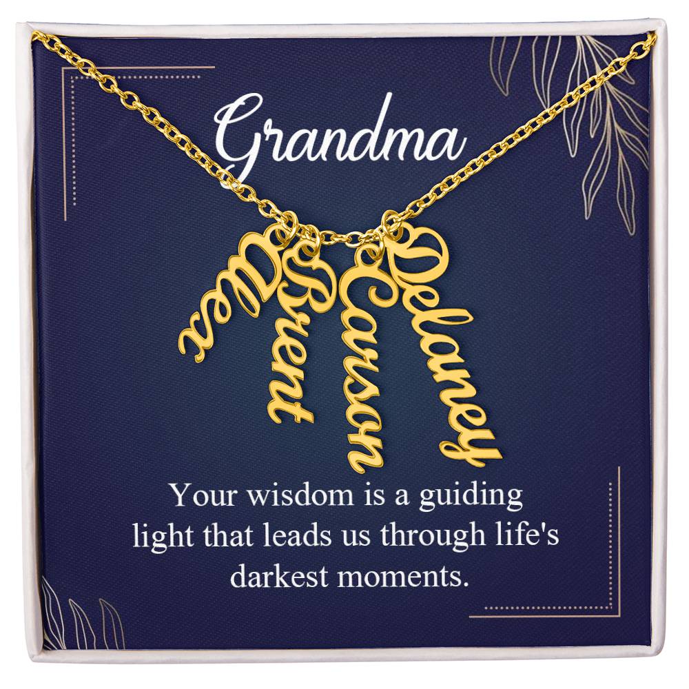 To Grandma - Vertical Name Necklace