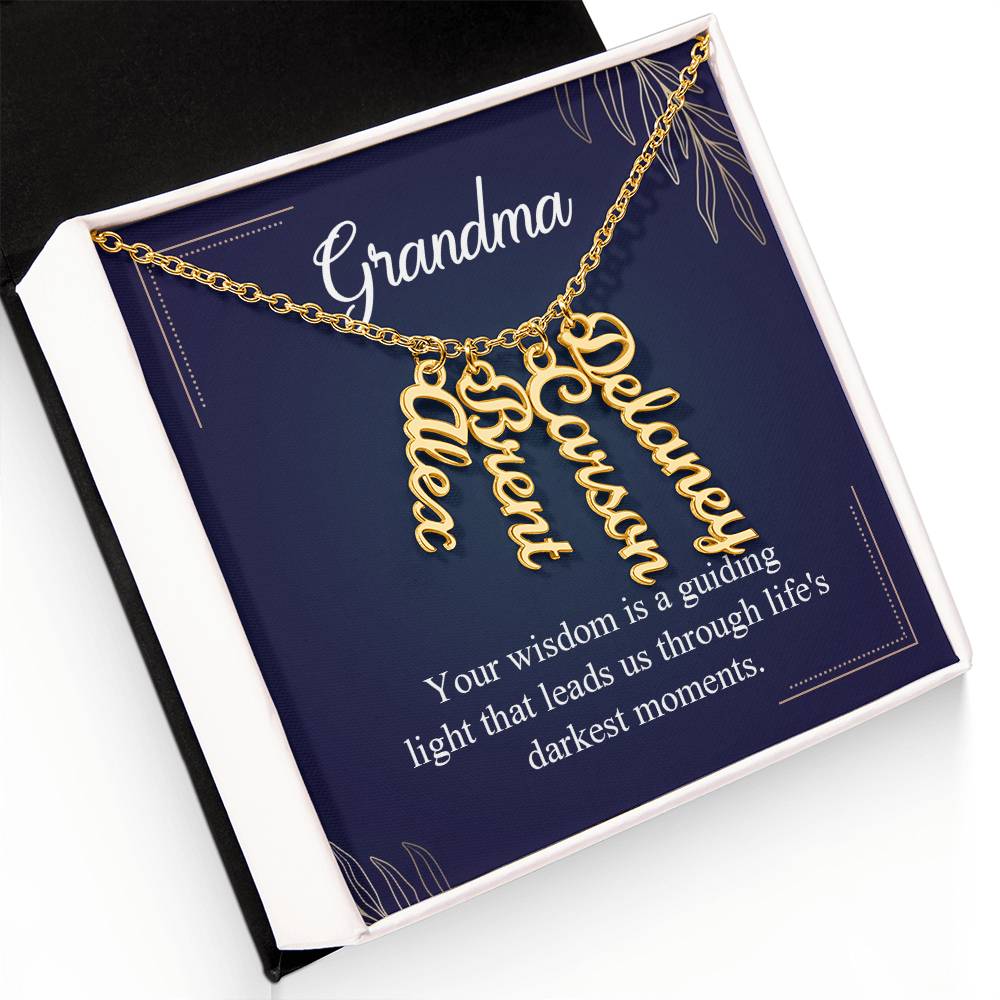 To Grandma - Vertical Name Necklace