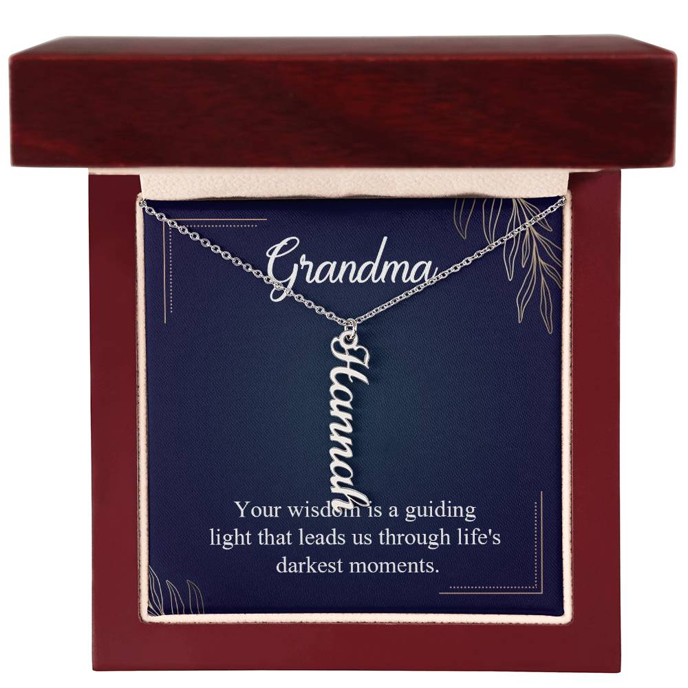 To Grandma - Vertical Name Necklace