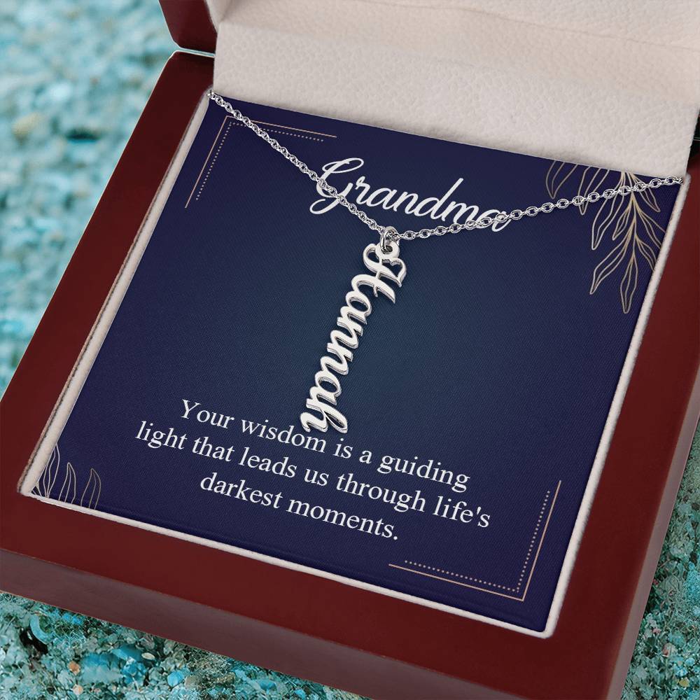 To Grandma - Vertical Name Necklace