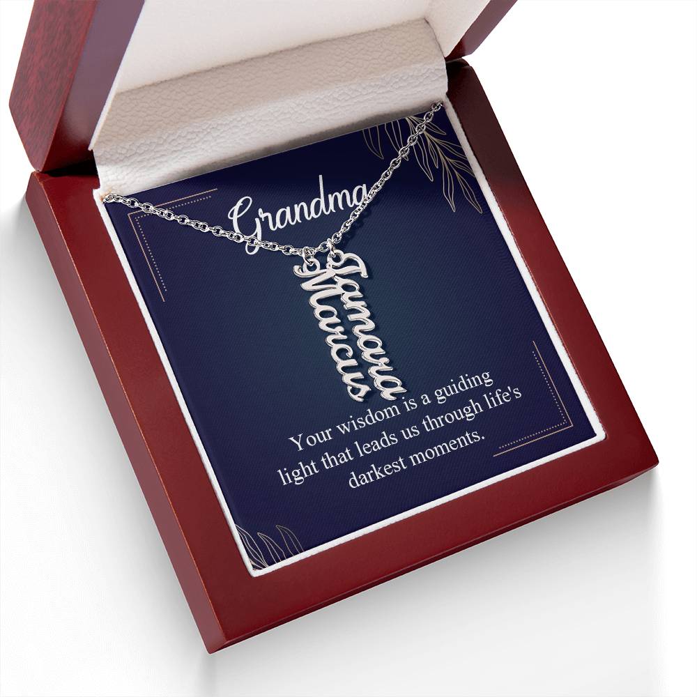 To Grandma - Vertical Name Necklace