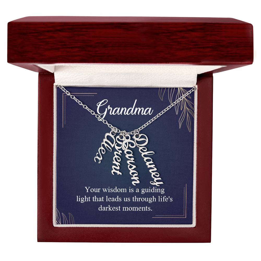 To Grandma - Vertical Name Necklace