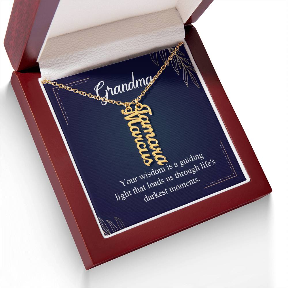 To Grandma - Vertical Name Necklace