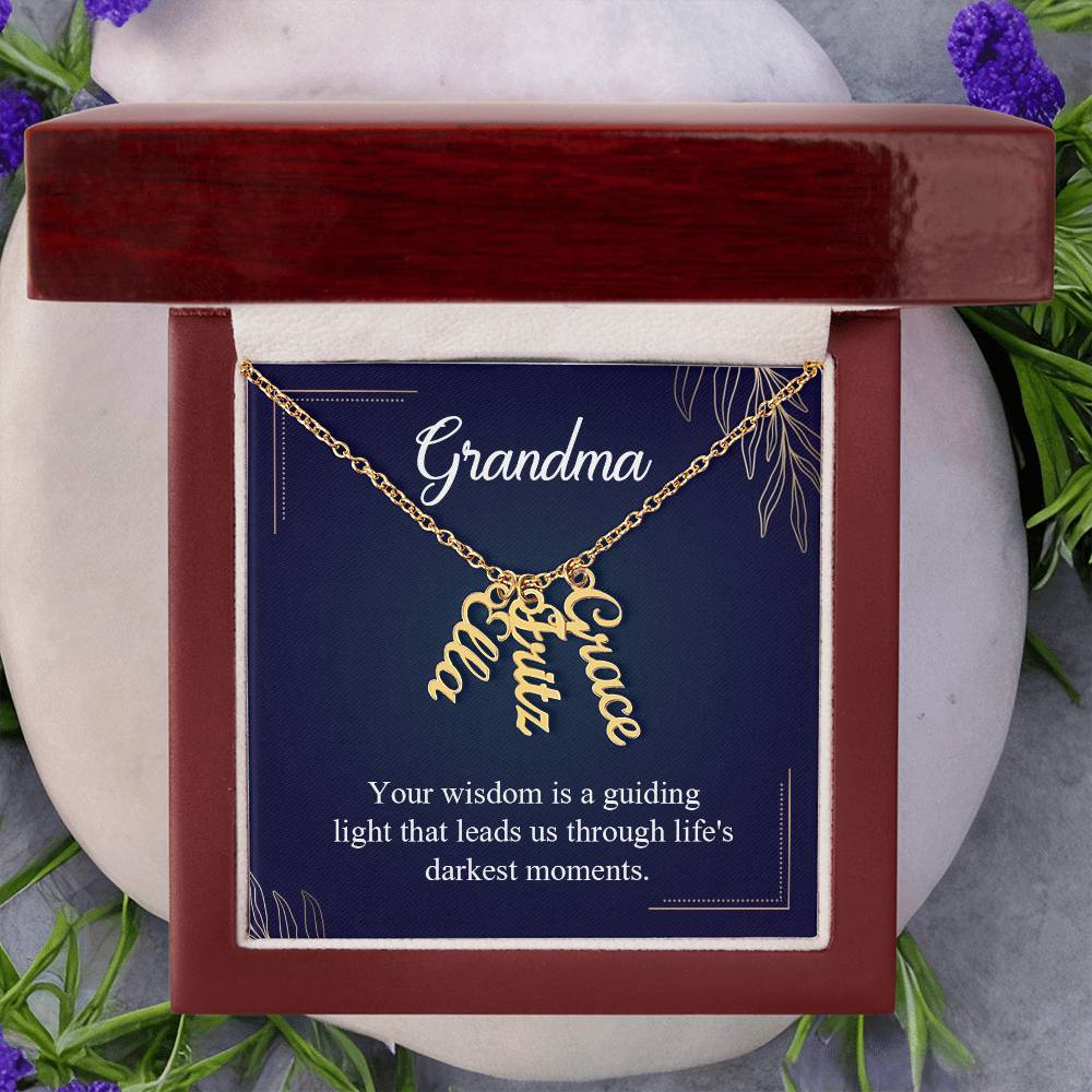 To Grandma - Vertical Name Necklace