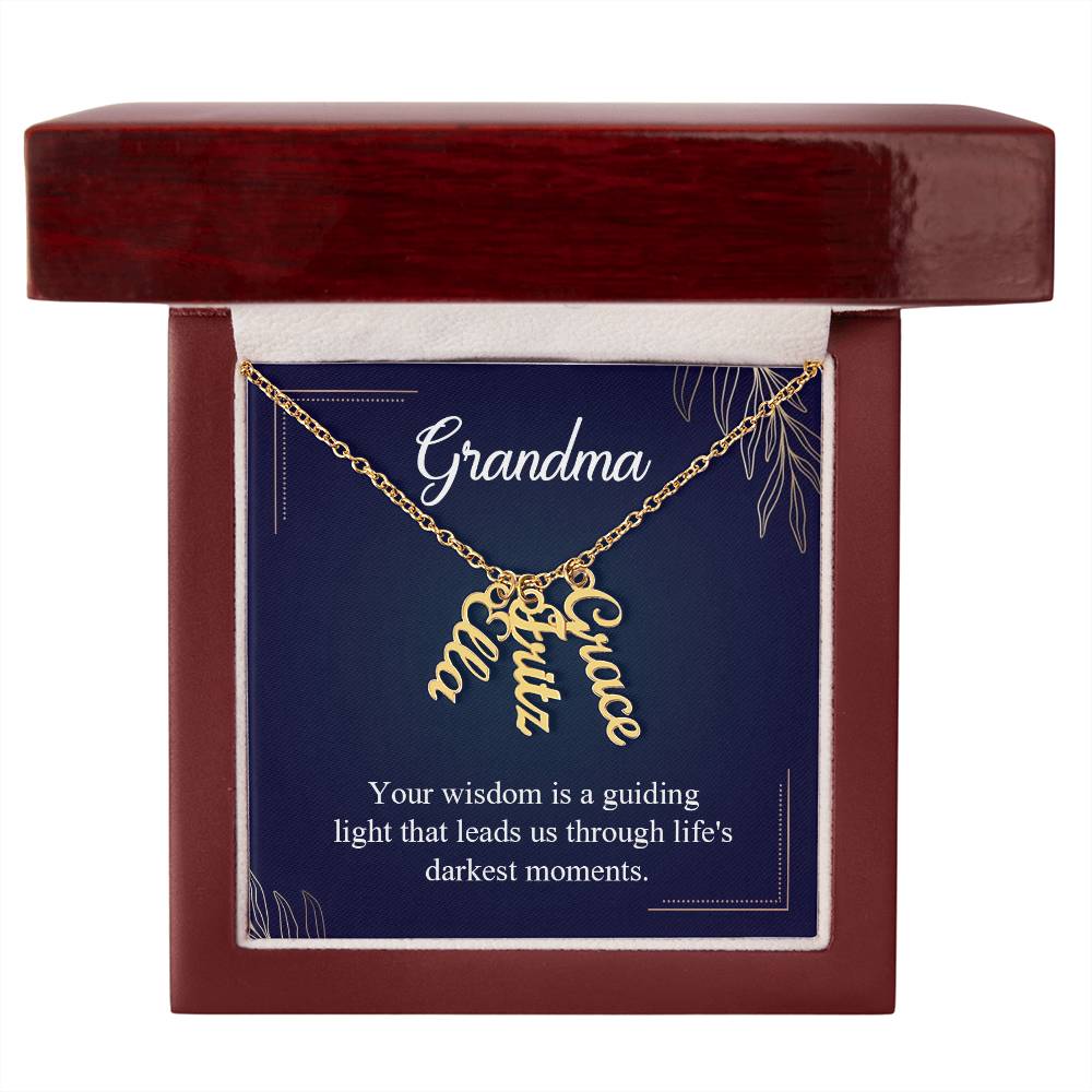 To Grandma - Vertical Name Necklace