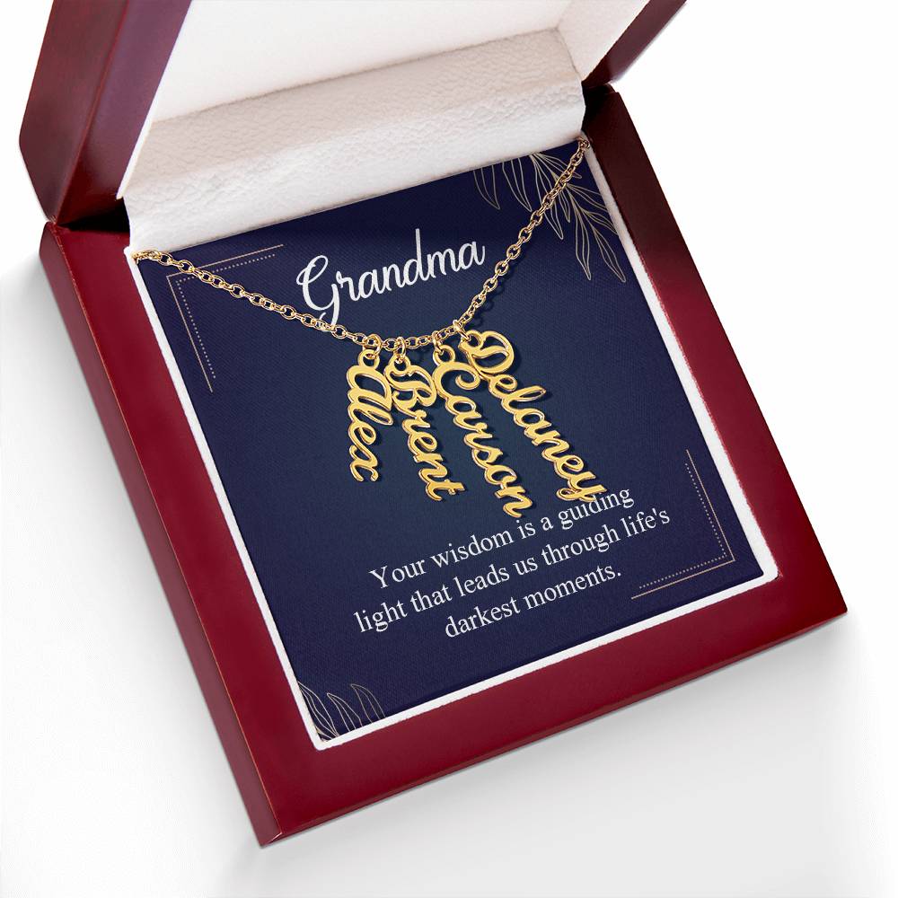 To Grandma - Vertical Name Necklace