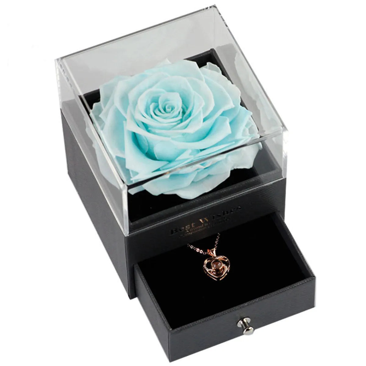 Preserved Rose Jewellery Box and Necklace Set
