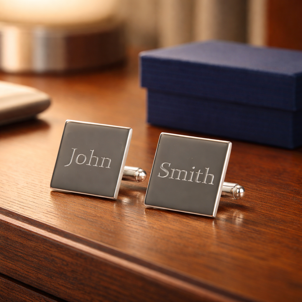 Silver-plated Square Cufflinks